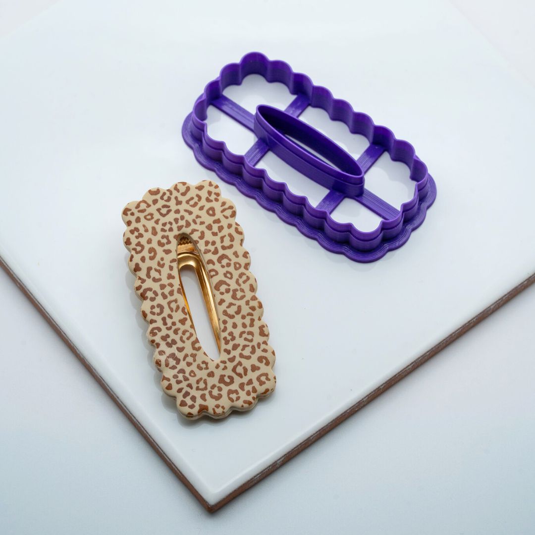 Emporte-piece barrette Rectangle Ajouré Feston