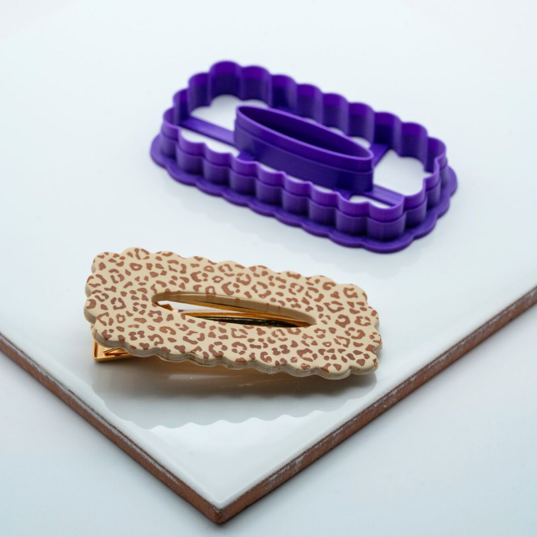 Emporte-piece barrette Rectangle Ajouré Feston