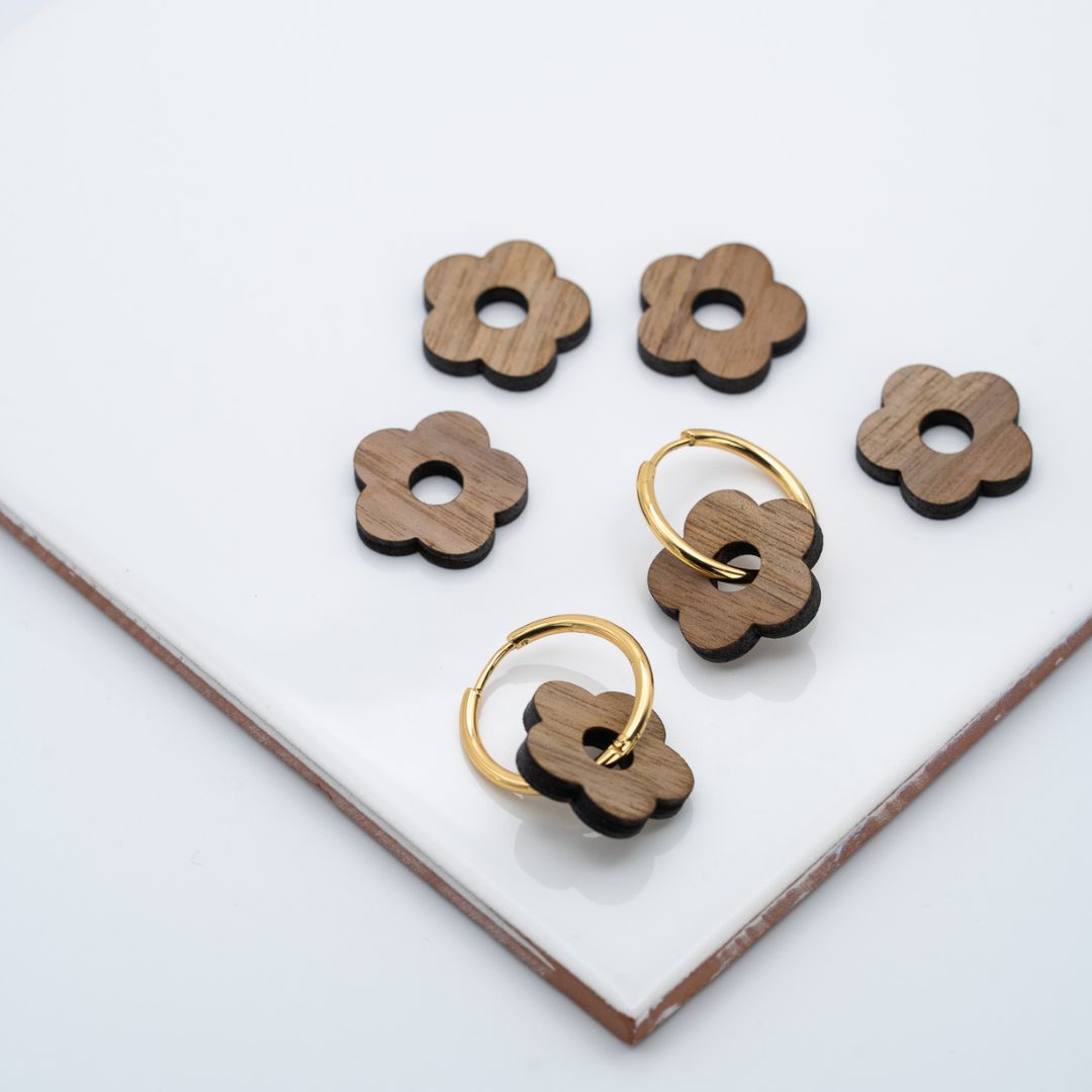 Fleur en bois 20mm (x6)