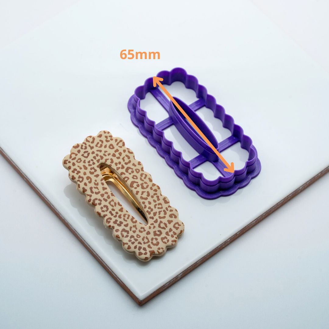 Emporte-piece barrette Rectangle Ajouré Feston
