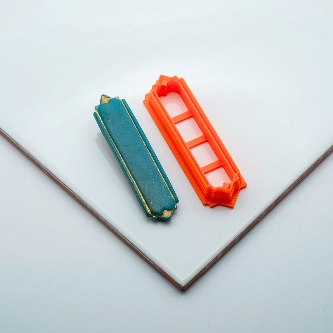 Emporte-piece barrette Art Déco rectangle fin