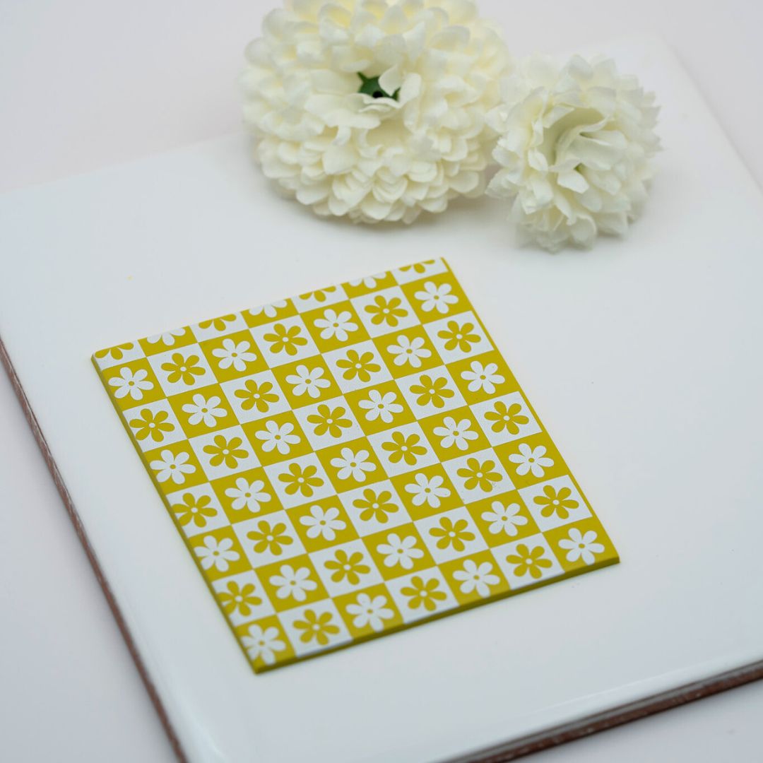 Silkscreen Damier fleurs