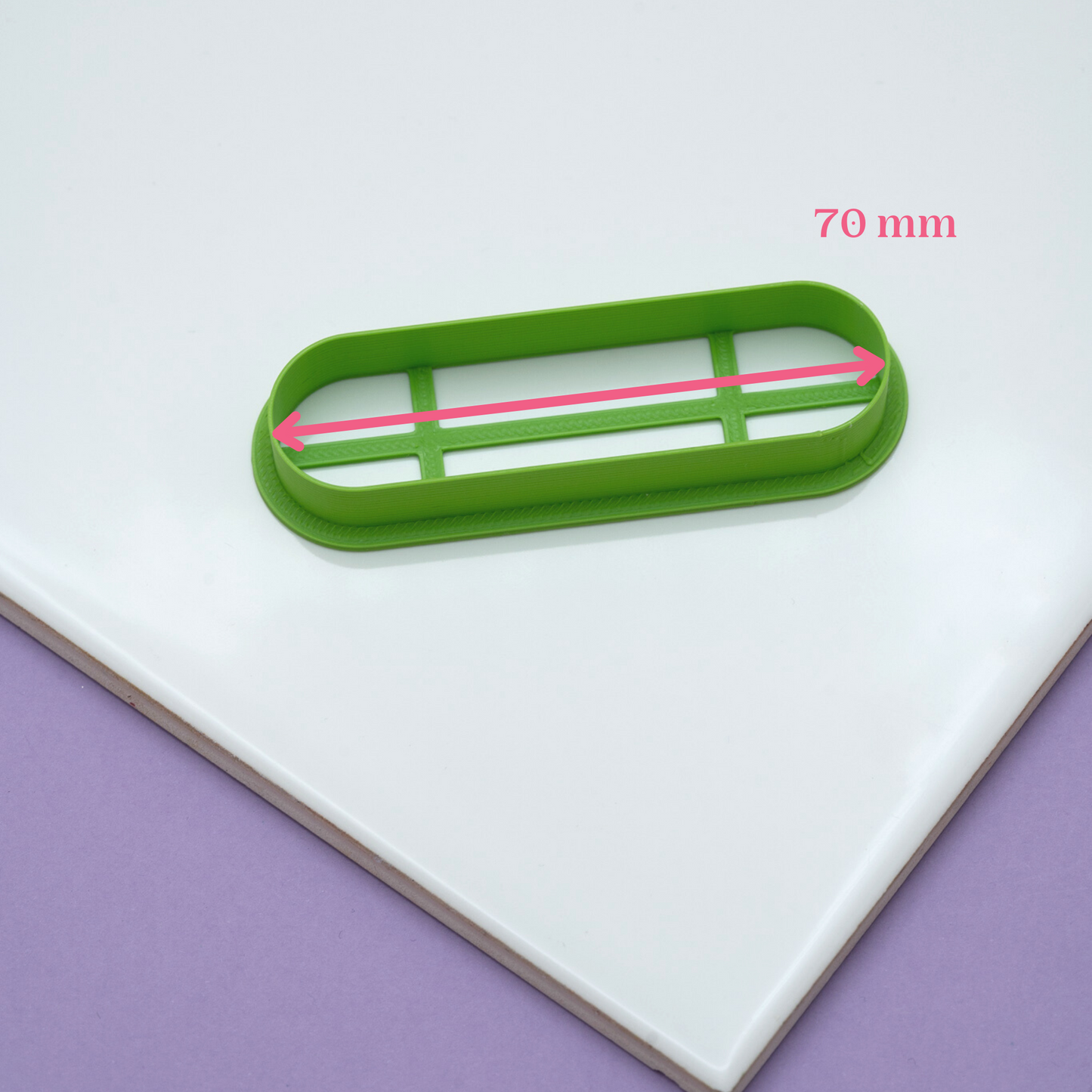 Emporte-pièce barrette ovale classique pour pâte polymère