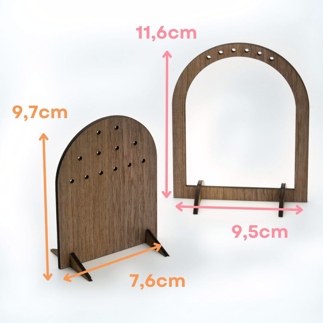 Présentoir pour boucles d'oreilles en bois de noyer