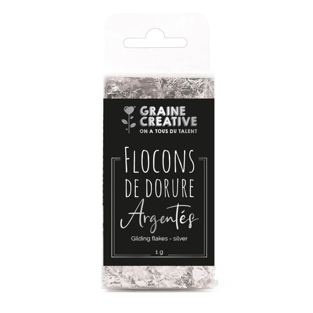 Flocons de dorure argentés - 1g