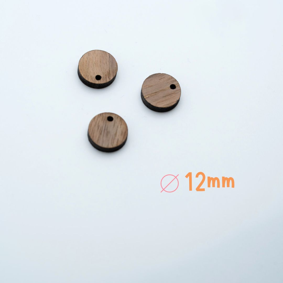 Puces en bois rondes (x6)