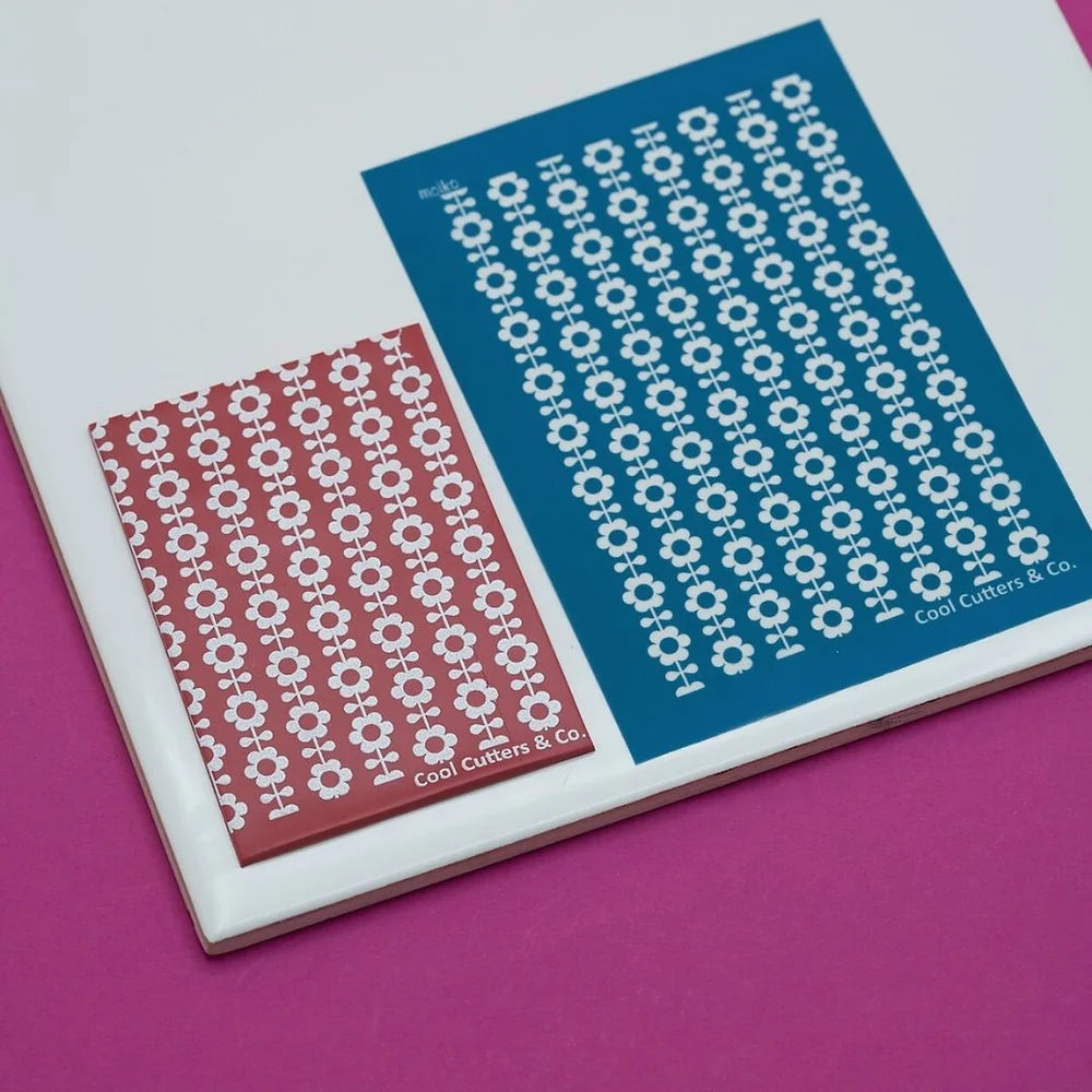 Silkscreen Fleurs lignes 70's