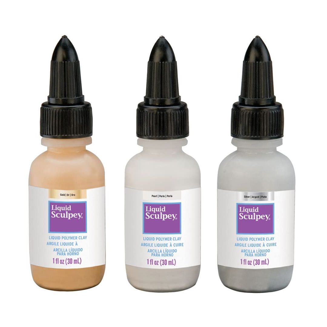 Argile liquide à cuire - Couleurs métalliques x3