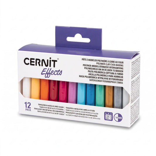 Assortiment Cernit Effects (12 coloris) Translucent + Metallic