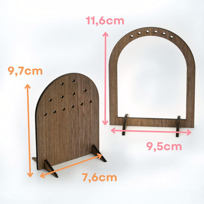 Présentoir pour boucles d'oreilles en bois de noyer