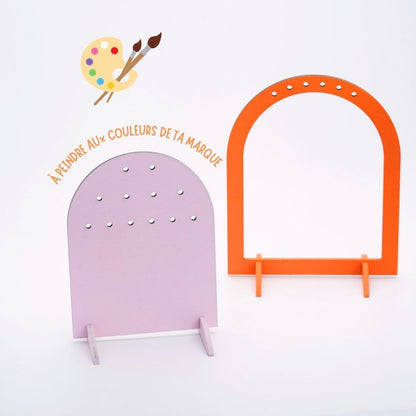 Présentoir pour boucles d'oreilles en bois brut
