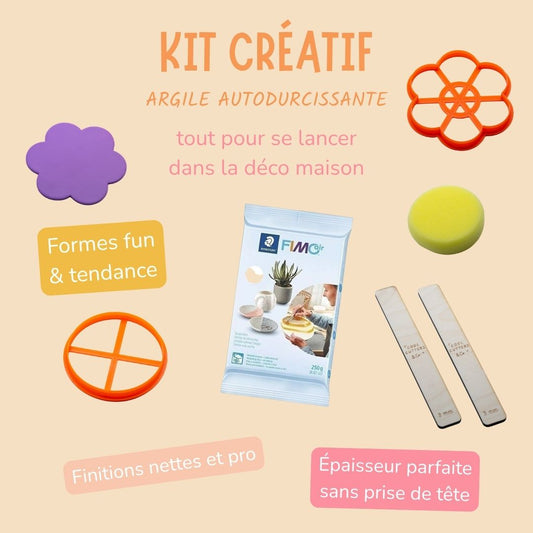 Kit découverte – Crée avec l’argile autodurcissante (FIMO Air + accessoires inclus)