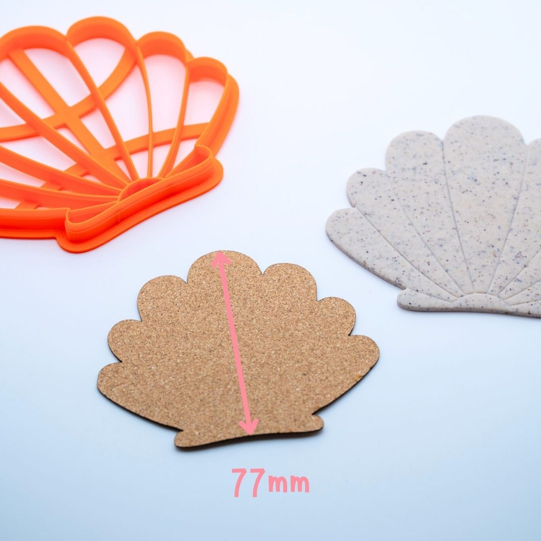 Dessous de verre en liège à coller -coquillage (x4)