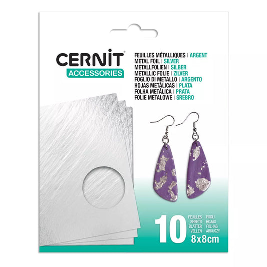 Feuilles métallisées CERNIT - ARGENT - x10