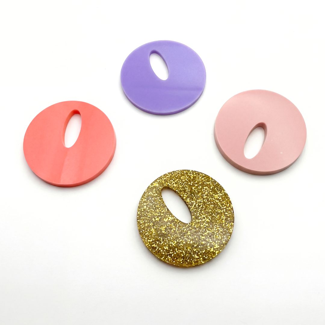Rond Rétro en acrylique - Lot de 4 (2 paires)